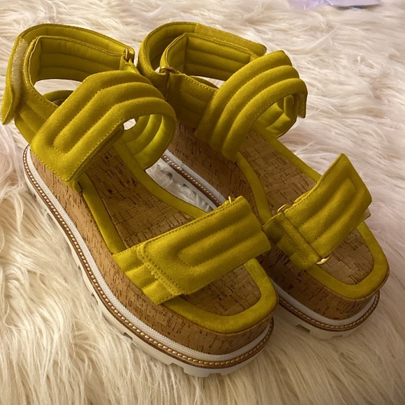 TORY BURCH puffy sport Sensory suede platform Yuzu wedges - Picture 7 of 15